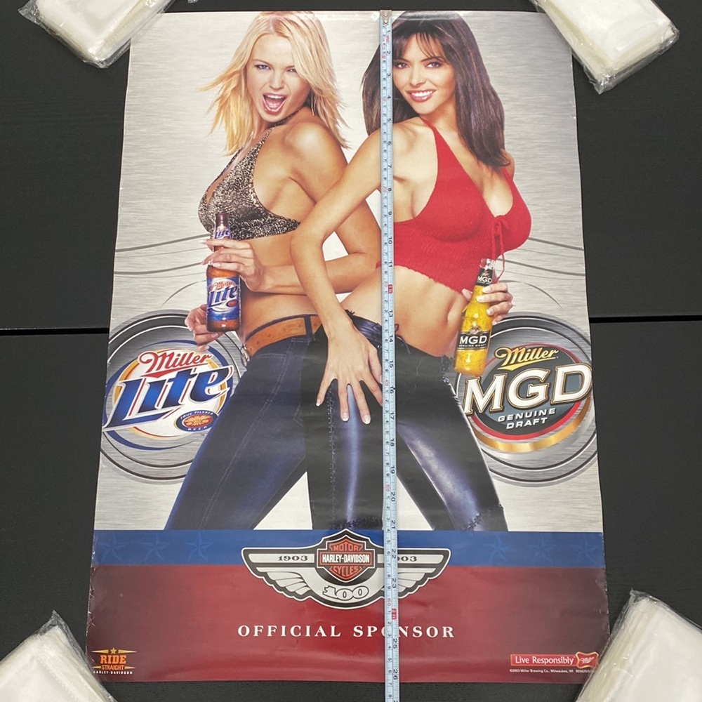 Harley-Davidson Vintage 100th Anniversary Miller Light Poster - Picture 4 of 5